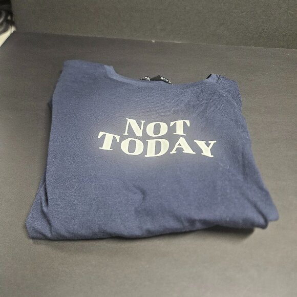 Harper & Ivy XS Navy "Not Today" in white long sleeve t-shirt - Picture 1 of 7